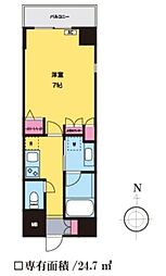 レジデンスダイキ 5階1Kの間取り