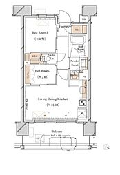 ブランシエスタ新丸子リバーフロント 2LDKの間取図画像