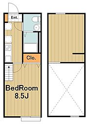 マピエス千代田 1階1Kの間取り