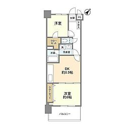 レジェンド江古田 2階2DKの間取り