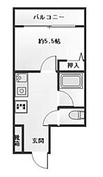 グランジュール目白西 2階1Kの間取り