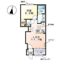 グランツ 1LDKの間取図画像