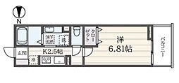 プルメリアヒルズ 1Kの間取図画像