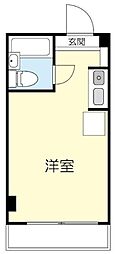 アテネハイム ワンルームの間取図画像