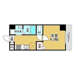千葉・住吉 1Kの間取図画像