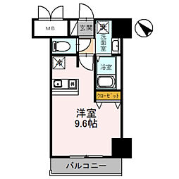 阪急宝塚本線 川西能勢口駅 徒歩5分の賃貸マンション 4階ワンルームの間取り