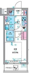 GENOVIA天王台 2階1Kの間取り