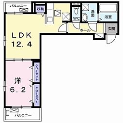 ラフィナート ナガタ 1LDKの間取図画像