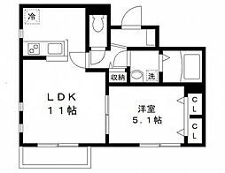 インペリアル2 1LDKの間取図画像