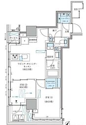 パークアクシス五反田スカイタワー 2LDKの間取図画像