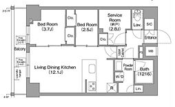 コンフォリア東葛西 4階2SLDKの間取り
