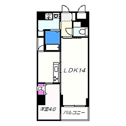 アトリエール堺新町 1LDKの間取図画像