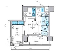 リヴシティ横濱新川町弐番館 1LDKの間取図画像