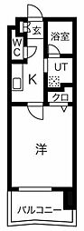 THE WAVES 1Kの間取図画像