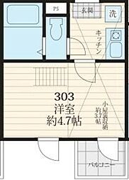 Amitie Ojikamiya 3階1Kの間取り