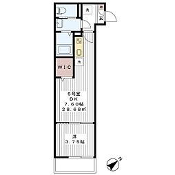 フロンティア 1階1DKの間取り