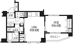 クリオ渋谷ラモード 1LDKの間取図画像