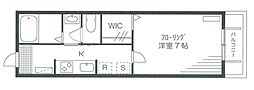 リヴィエール 1Kの間取図画像