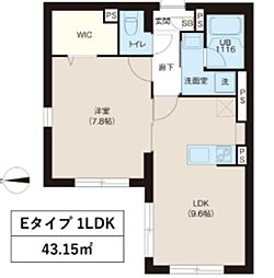 レピュア大山レジデンス2 4階1LDKの間取り
