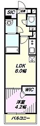 リブリ・国立イチョウテラス 1LDKの間取図画像