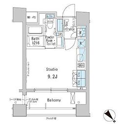 ParkAxis茅場町 ワンルームの間取図画像
