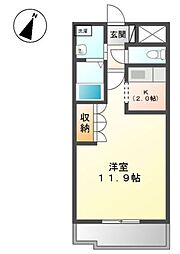 グランドイースト 1Kの間取図画像
