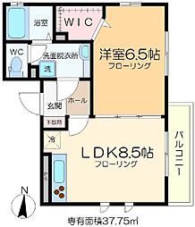 アグレアブル千住 1LDKの間取図画像