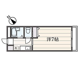 ラ・ノールB 1Kの間取図画像