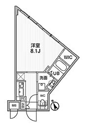 ルネサンスコート桜新町 4階1Kの間取り