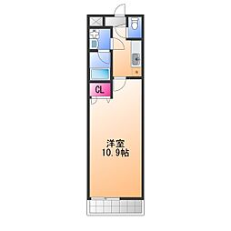 フジパレス津久野 II番館 1階1Kの間取り
