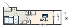 メルディア巣鴨 1Kの間取図画像