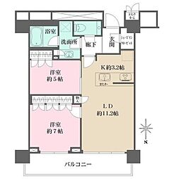 ザ・パークハウス晴海タワーズクロノレジデンス 2LDKの間取図画像