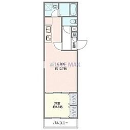 木村マンション 1LDKの間取図画像