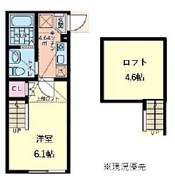 サウステラス 1Kの間取図画像