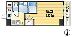 リアライズ神戸SOUTH 3階1Kの間取り