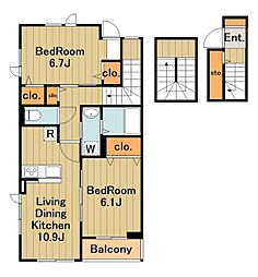イリーデ 2LDKの間取図画像