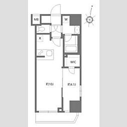 アジールコート板橋本町 5階1LDKの間取り