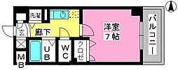 ヨーキハイム大濠 1Kの間取図画像
