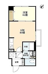 ウェルスクエアイズム巣鴨 4階1LDKの間取り