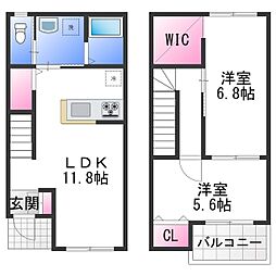 フォレストメゾン高石 2LDKの間取図画像