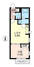 ラ・ルーチェS 1LDKの間取図画像