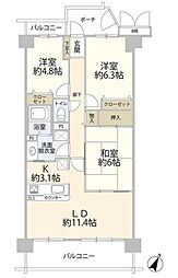 エステ・シティ船橋参番館 3LDKの間取図画像