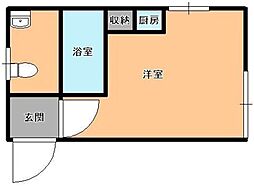 ナチュレ白金 1階1Kの間取り