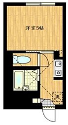 アーネスト羽田 2階1Kの間取り