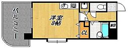 クレアトール百道 ワンルームの間取図画像