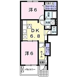 カーサヴェルデ 2DKの間取図画像