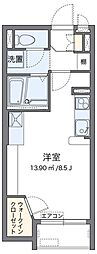 トミーハイム ワンルームの間取図画像