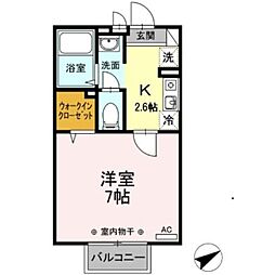エスペランサシマ 1階1Kの間取り