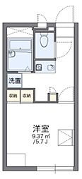 レオパレスHSIリバー 1Kの間取図画像