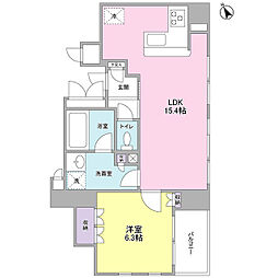 グランカーサ銀座イースト 1LDKの間取図画像